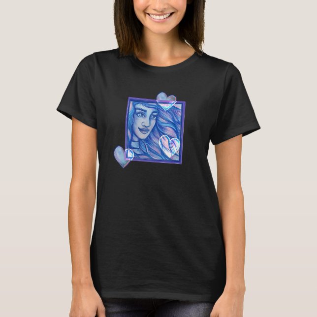 T-shirt Déesse violette Déesses Bleues Oeuvre d'art Nature (Devant)