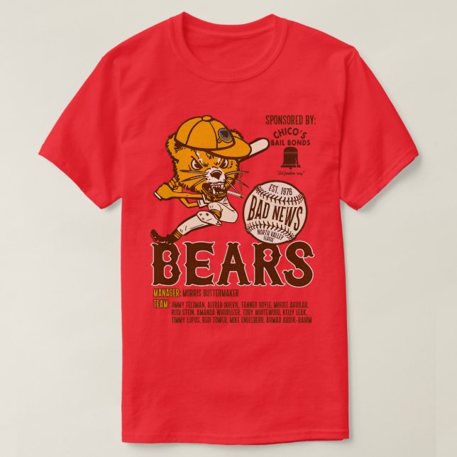T-shirt Défaut Mauvaise Actualités Bears Baseball Team (Design devant)
