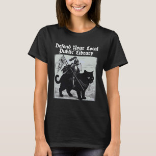 T-shirt Défendez votre chevalier de chat de bibliothèque p