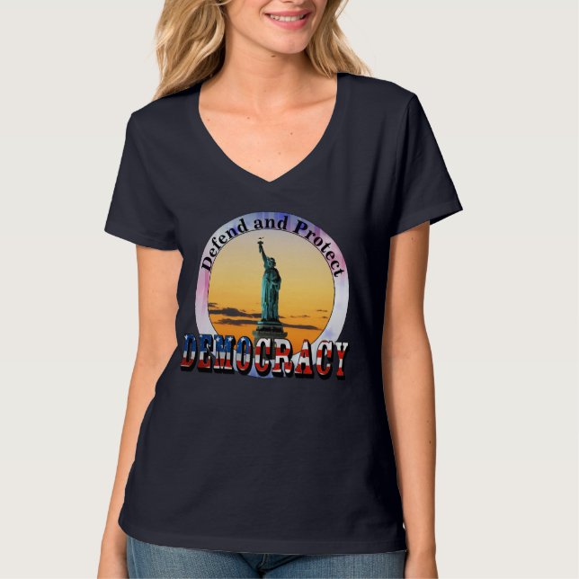 T-shirt Défendre et protéger la démocratie (Devant)