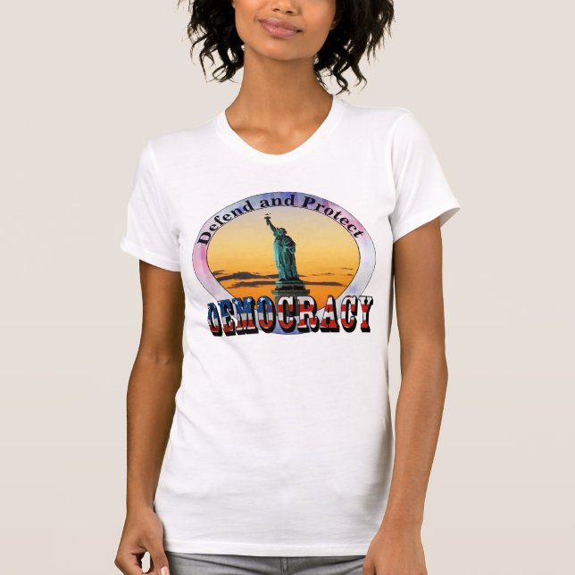 T-shirt Défendre et protéger la démocratie (Devant)