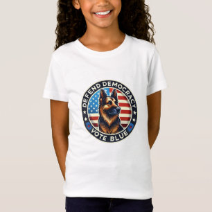 T-Shirt Défendre la démocratie - Vote Blue - Berger allema