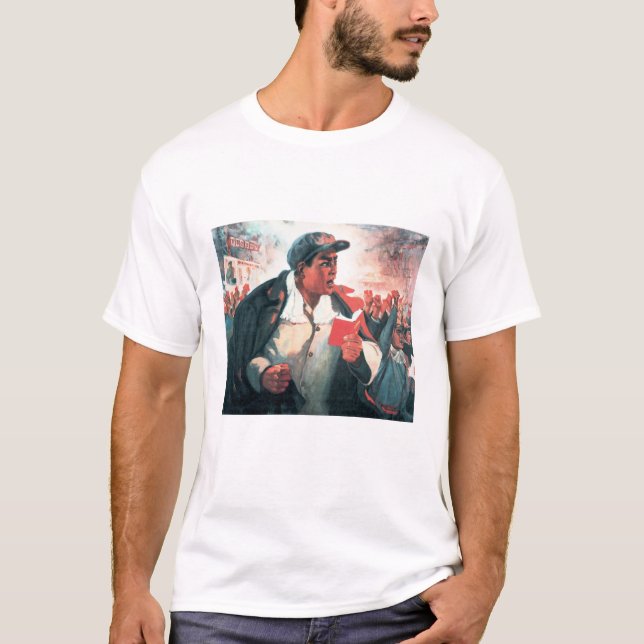 T-shirt Défendre la révolution critique du président Mao ! (Devant)