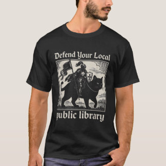T-shirt Défendre votre bibliothèque publique locale Chat K