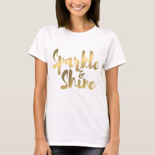 T-shirt d'effet en métal de brosse d'or d'éclat