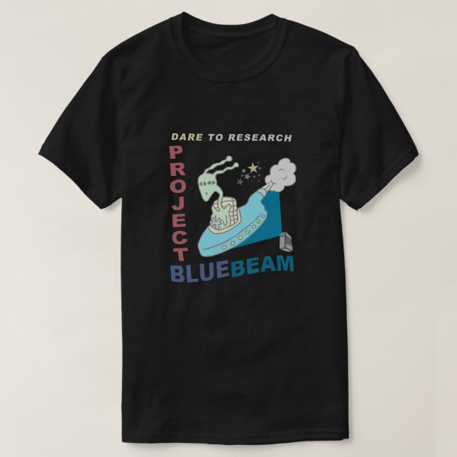 T-shirt Défi au faisceau de bleu de projet de recherche (Design devant)