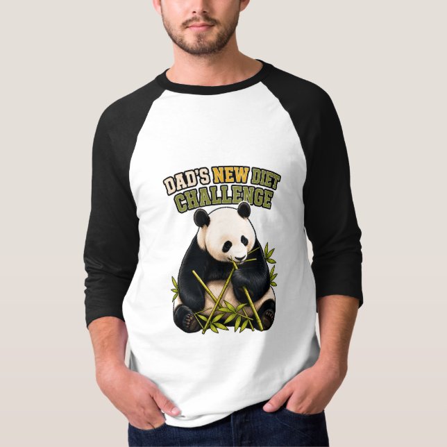 T-shirt Défi de régime de papa Funny Panda (Devant)
