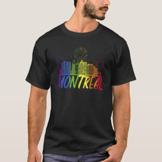 T-shirt Défilé de la fierté de Montréal sur la ligne d'hor