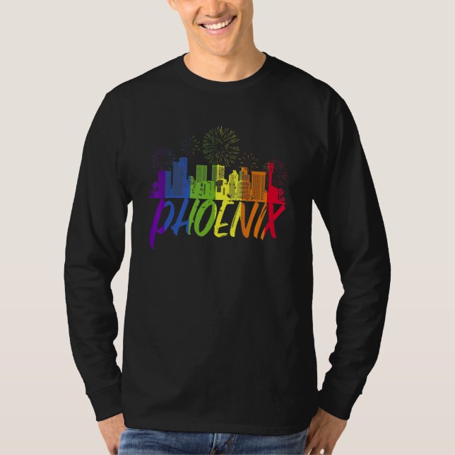 T-shirt Défilé de la fierté de Phoenix Pride Skyline  Phoe (Devant)