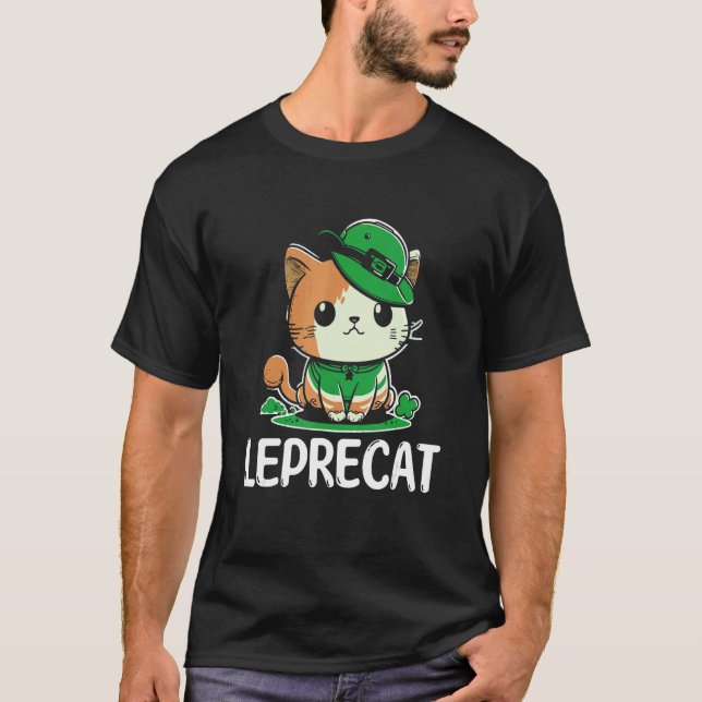 T-shirt Défilé de la Saint-Patrick leprecat Chat irlandais (Devant)