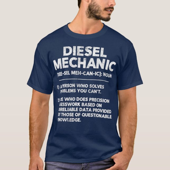 T-shirt Définition amusante de la mécanique diesel (Devant)