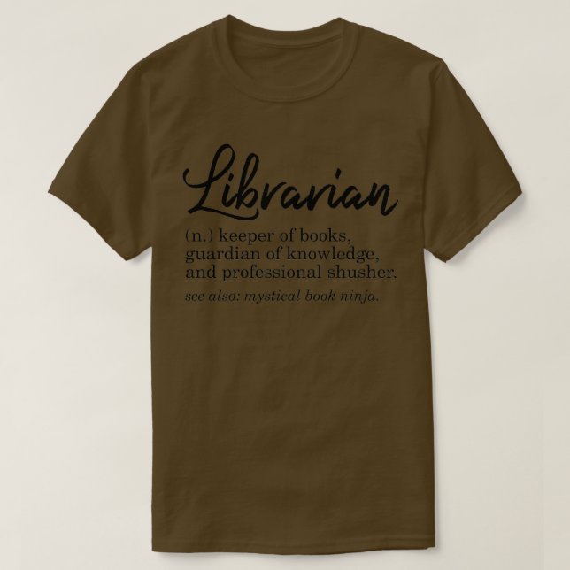 T-shirt Définition amusante du bibliothécaire (Design devant)