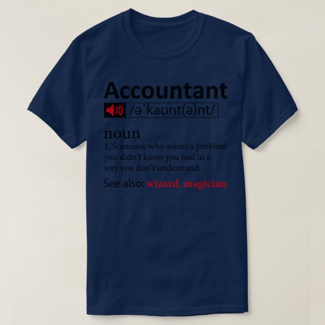 T-shirt Définition comptable (Design devant)