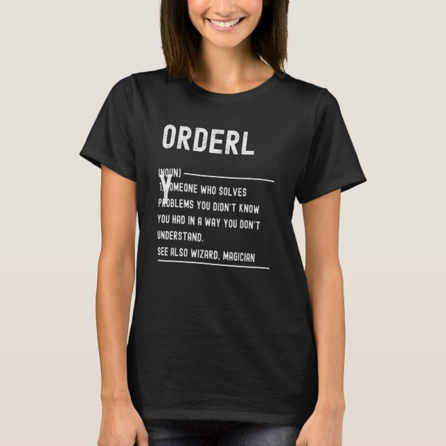 T-shirt Définition d'agent d'ordre   Titre de l'emploi (Devant)
