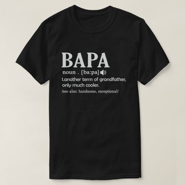 T-shirt Définition de Bapa Signification drôle Cadeau drôl (Design devant)