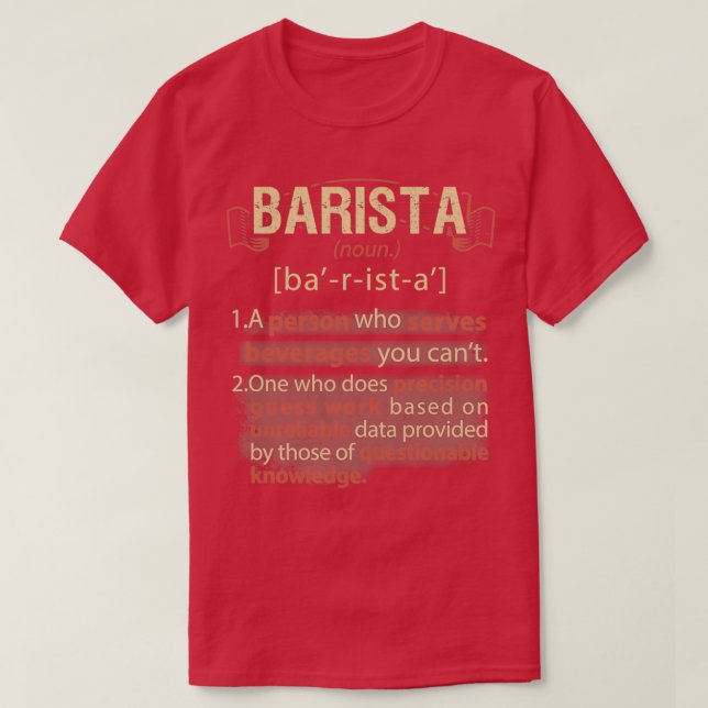 T-shirt Définition de Barista Real American (Design devant)