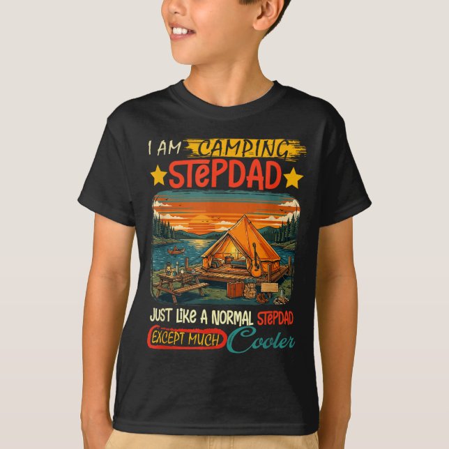 T-shirt Définition de beau-père de camping beaucoup plus c (Devant)