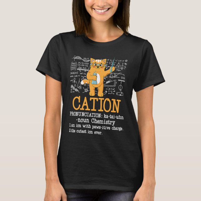 T-shirt Définition de chat Prof de science Pun de chimie C (Devant)