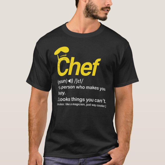 T-shirt Définition De Chef Drôle Cuisine De Cuisinier Pour (Devant)