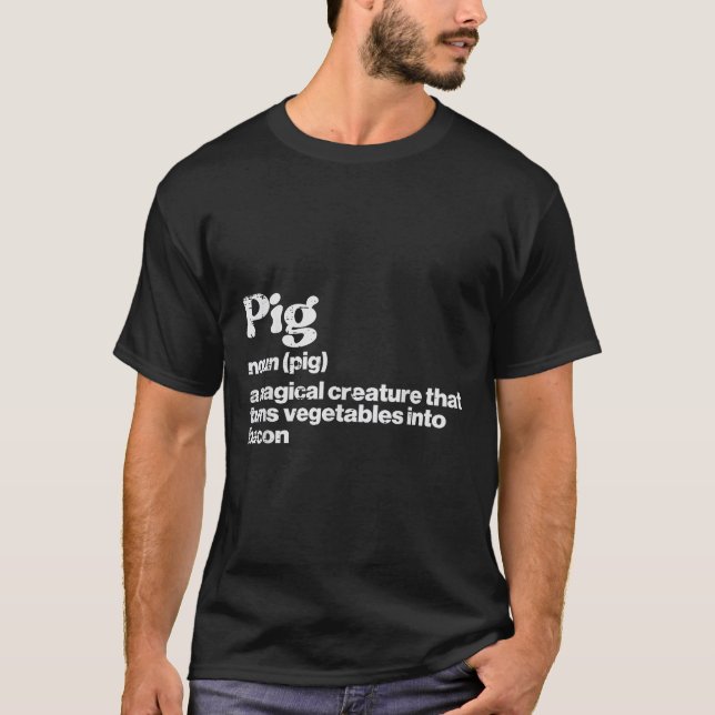 T-shirt Définition De Cochon Bacon Funny Barbecue Grill Me (Devant)