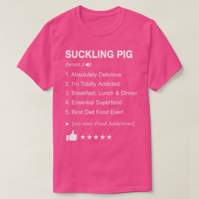 T-shirt Définition de cochon de lait Signifiant drôle (Design devant)