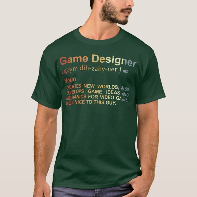 T-shirt Définition de Concepteur de Jeux rétro (Devant)