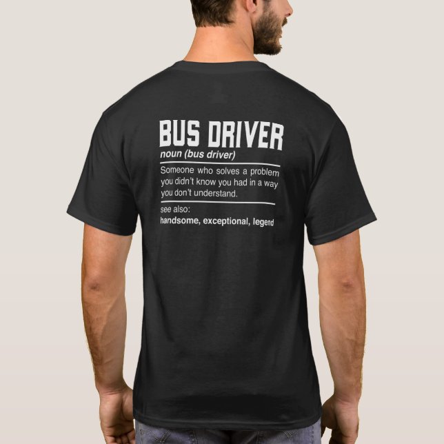 T-shirt Définition de conducteur de bus École de conceptio (Dos)