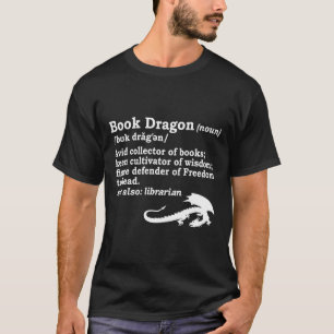 T-shirt Définition de dragon de livre en blanc
