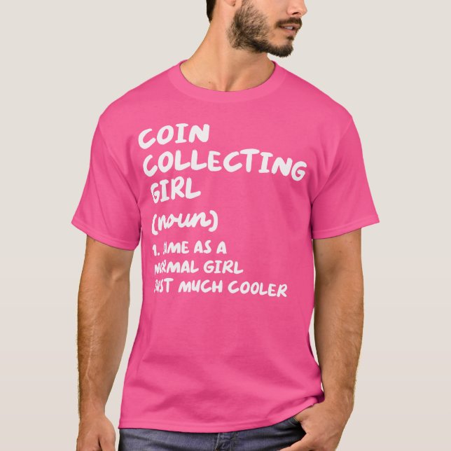 T-shirt Définition de fille collectionneuse de pièces amus (Devant)