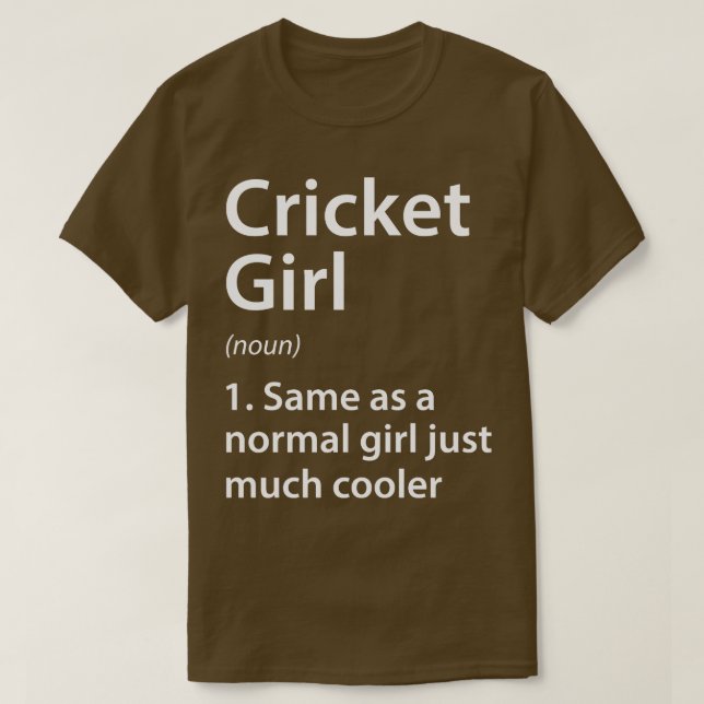 T-shirt Définition de fille de cricket (Design devant)