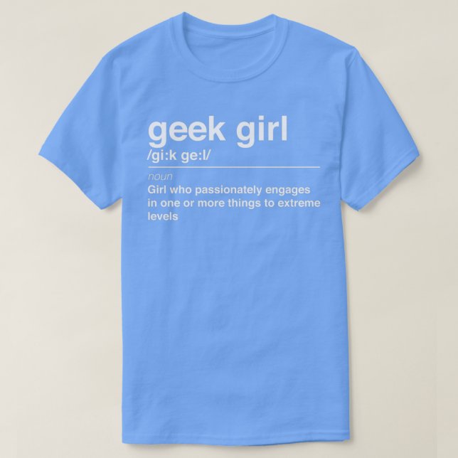 T-shirt Définition de fille geek (Design devant)