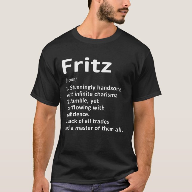 T-shirt Définition de Fritz Nom Personnalisé Anniversaire  (Devant)