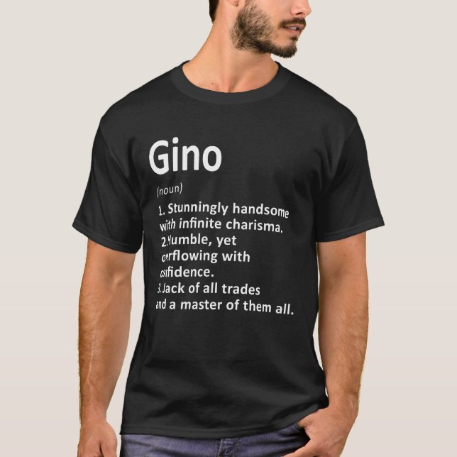 T-shirt Définition de Gino Nom personnalisé Funny Annivers (Devant)