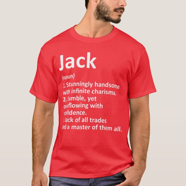 T-shirt Définition de Jack Nom Personnalisé Anniversaire D (Devant)