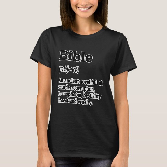 T-shirt Définition de la Bible Amusant Humour athée (Devant)