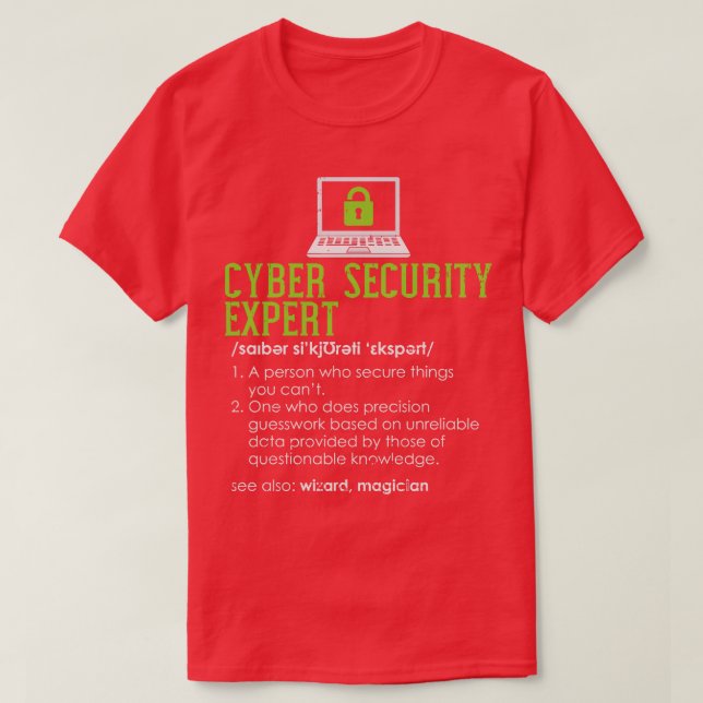 T-shirt Définition de la cybersécurité (Design devant)