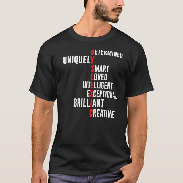 T-shirt Définition de la dyslexie, Déterminé par un Lov in (Devant)
