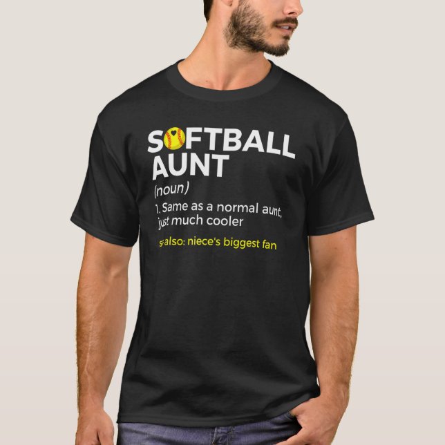T-shirt Définition de la tante de softball Niece le plus g (Devant)