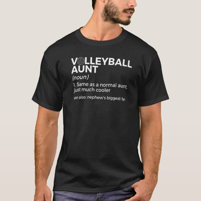 T-shirt Définition de la tante de volleyball Nephew le plu (Devant)