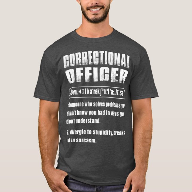 T-shirt Définition de l'agent correctionnel : résoudre les (Devant)