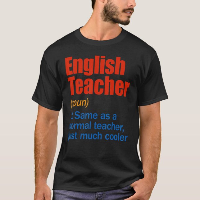 T-shirt Définition De L'Enseignant Anglais Retour À L'Écol (Devant)