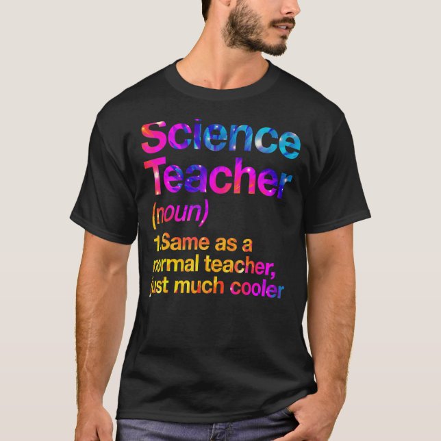 T-shirt Définition de l'enseignant en sciences Premier jou (Devant)