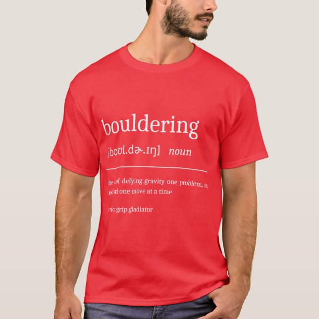 T-shirt Définition de l'escalade de bloc Motivation Dictio (Devant)