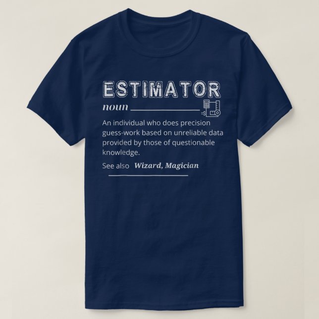 T-shirt Définition De L'Estimateur, Titres De Travail De D (Design devant)