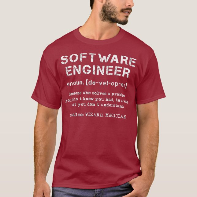 T-shirt Définition de l'ingénieur logiciel pour résoudre u (Devant)