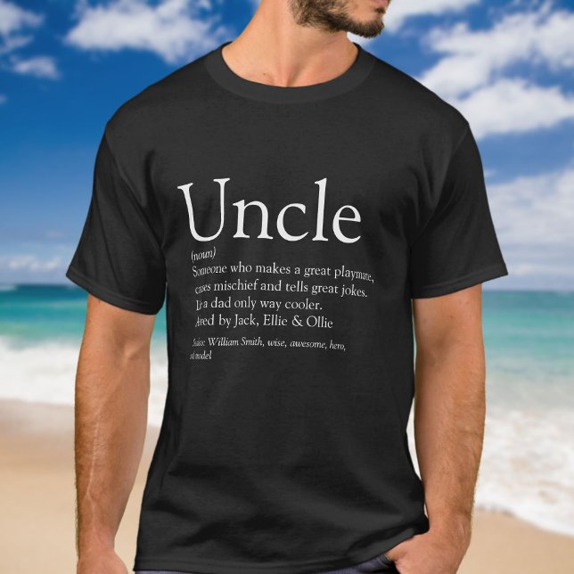 T-shirt Définition de l'oncle amusant Citation (Fun Uncle Definition Saying Quote T-Shirt)