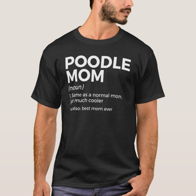 T-shirt Définition de Maman Caniche Meilleure Maman de Tou (Devant)