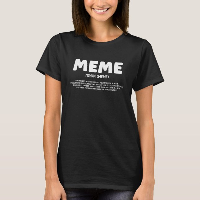 T-shirt Définition De Mème Pour Grand-Mère Abuela Surnom (Devant)
