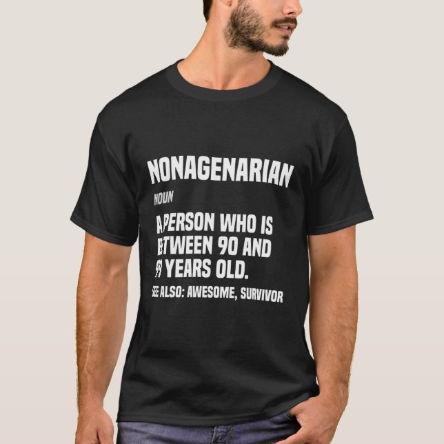 T-shirt Définition de nonagénaire 90 90e (Devant)