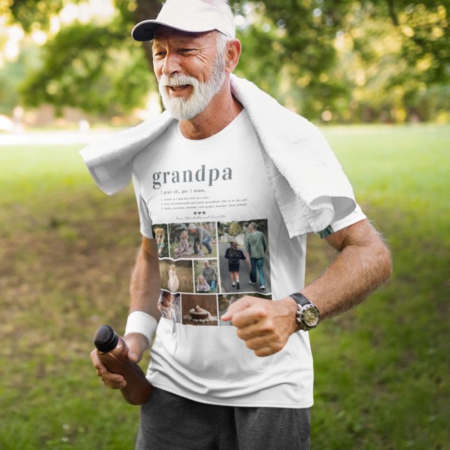 T-shirt Définition de Papy | Collage de 8 Photos (Créateur téléchargé)
